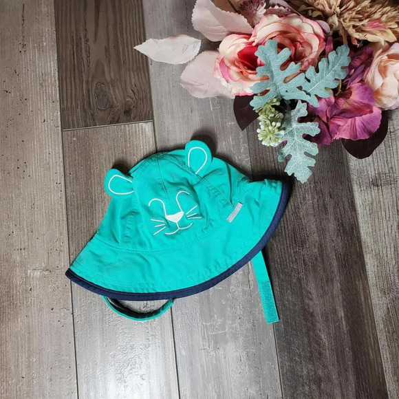 Columbia Youth Toddler O/S Kitty Cat Animal Ears Sun Hat Green EUC - Picture 6 of 14